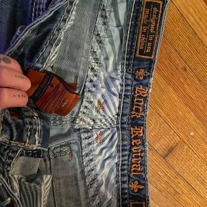 Rock Revival Light Blue Relaxed Jeans for Men
